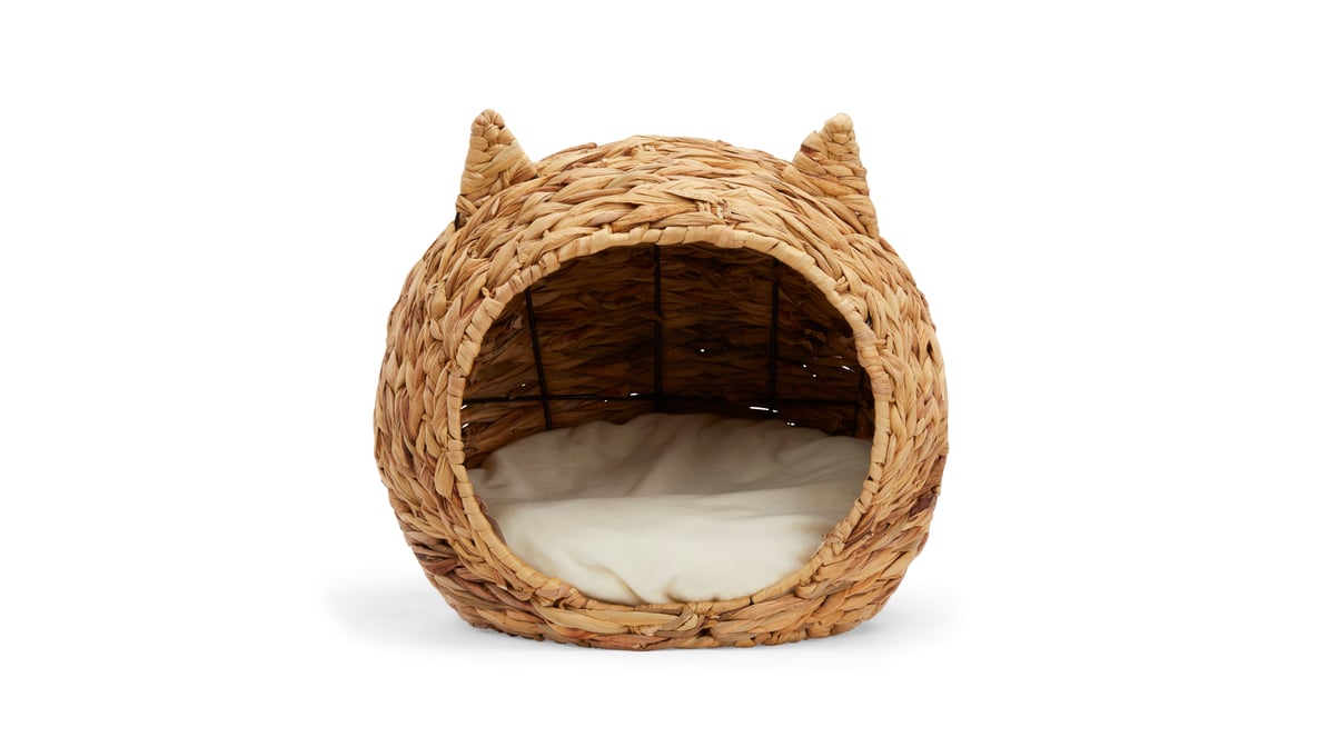 EveryYay Snooze Fest Straw Play Cave Cat Bed, 16.5 L X 14.2 W X 14.5 H