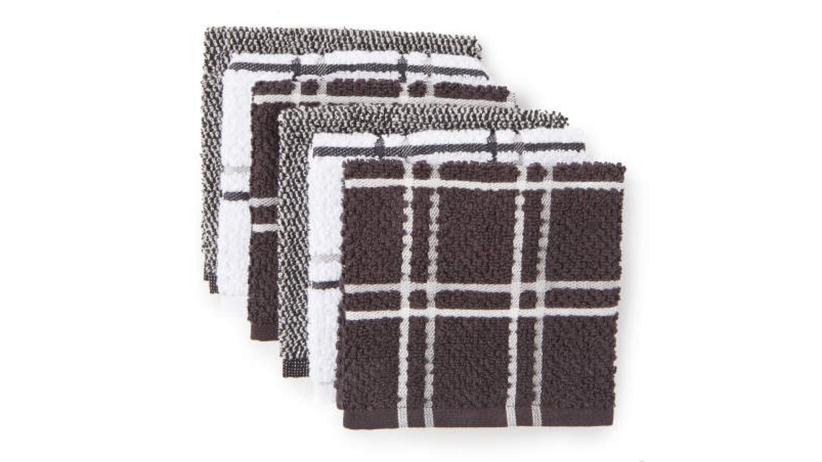 Broyhill Red Plaid 6-Piece Dishcloth Set