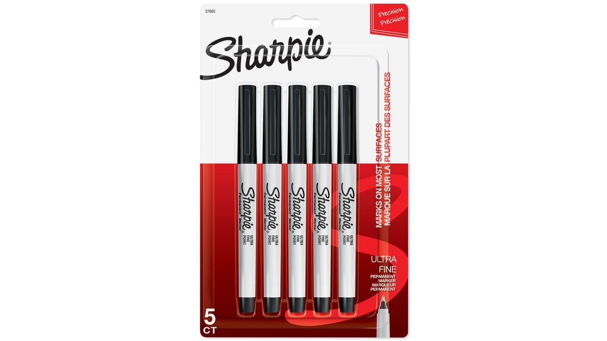 SHARPIE MARKER PERM ULTRA FINE BLACK 5 CT