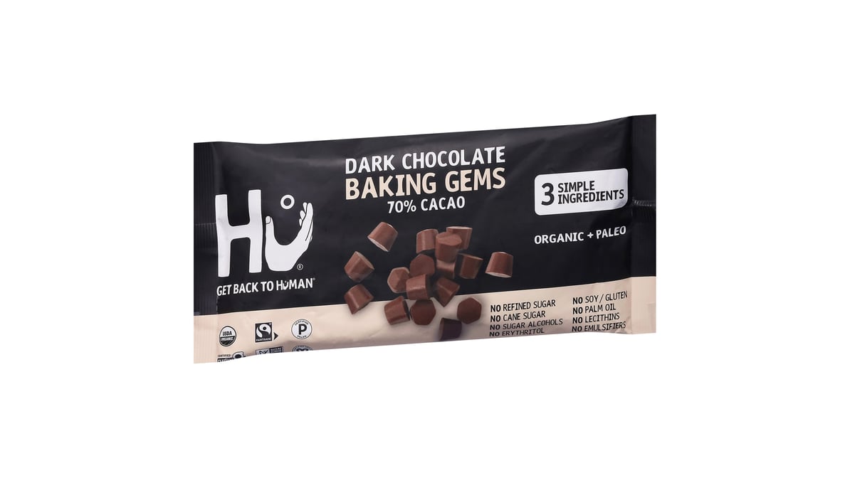 Hu Organic + Paleo 20 Cacao Dark Chocolate Baking Gems 20 oz