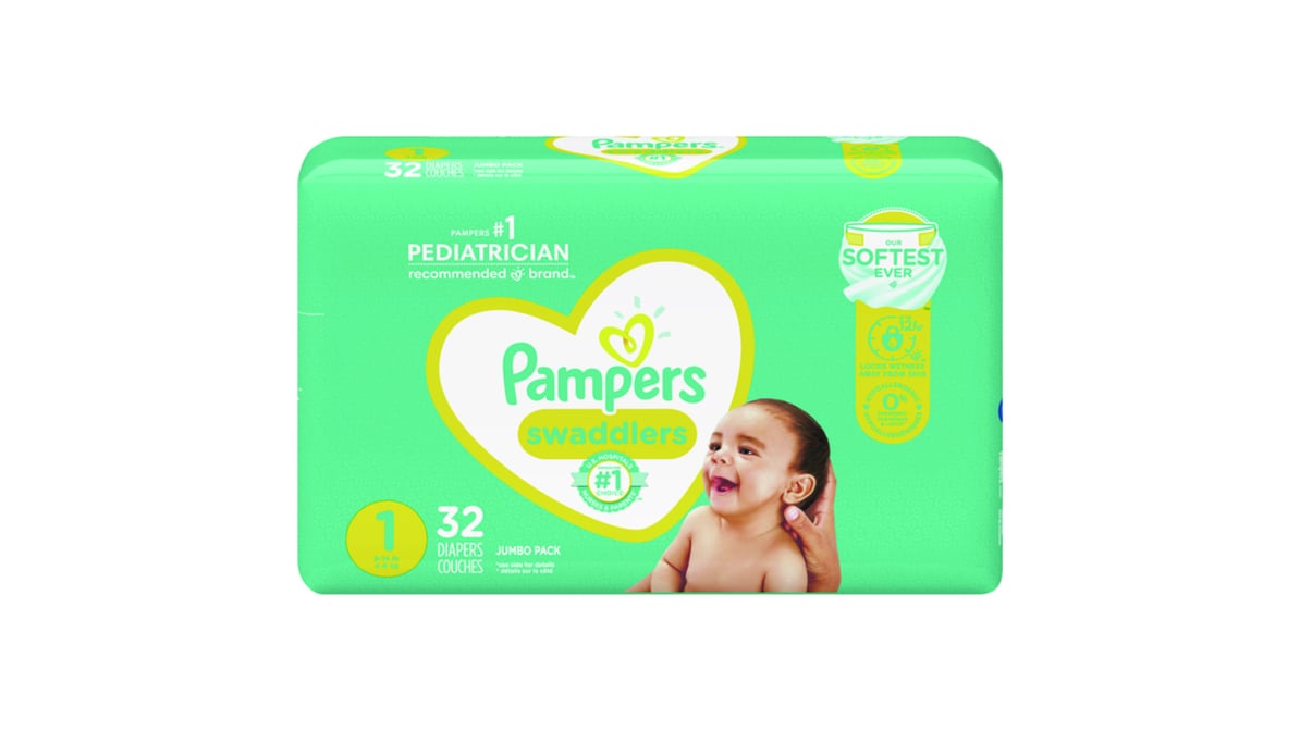 Pampers Swaddlers Newborn Diapers Size 1 32 Count 