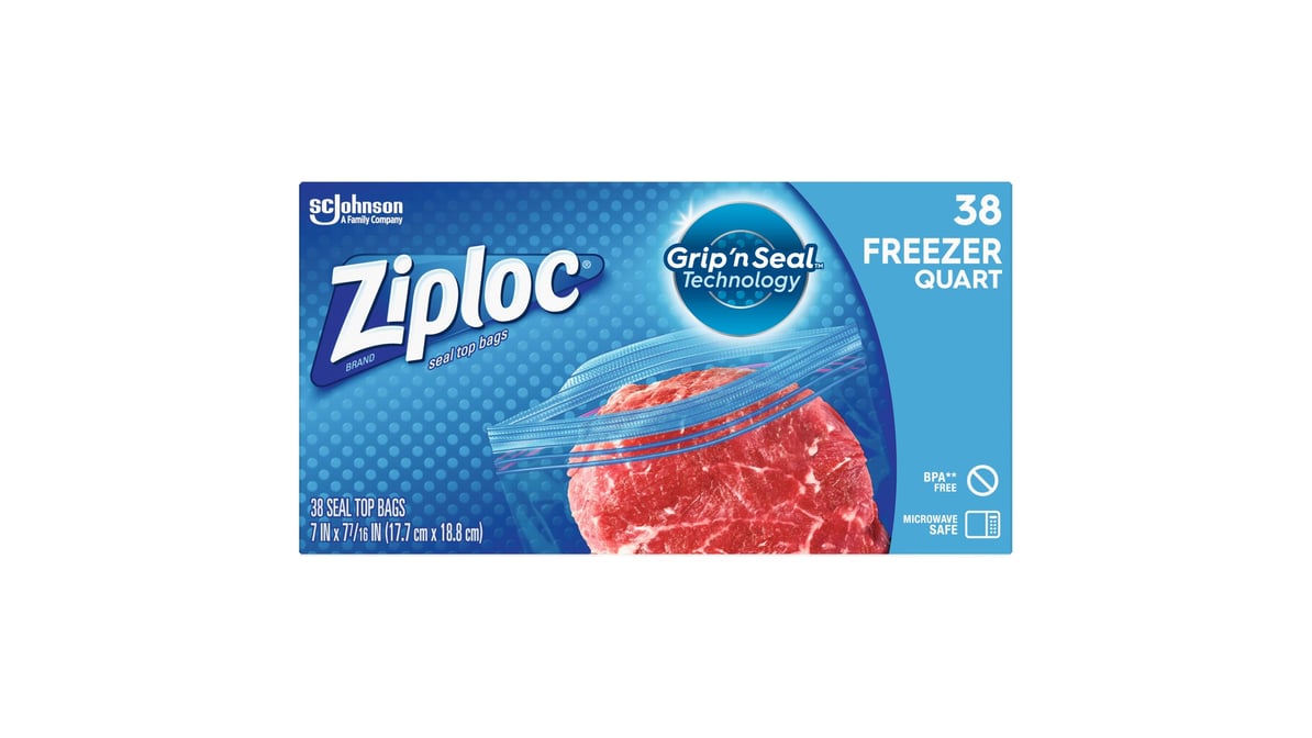Ziploc Seal Top Quart Freezer Bags (38 ct)