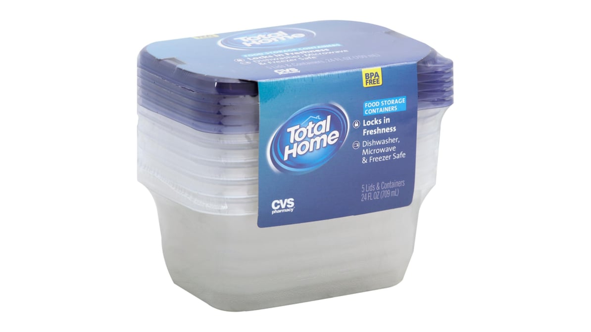 Total Home Food Storage Containers - 5 ct | CVS