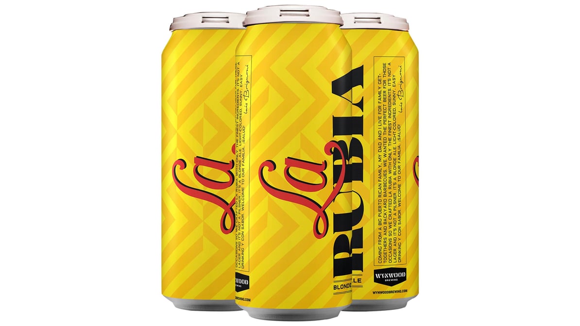 Wynwood Brewing La Rubia Blonde Ale Cans (16 fl oz x 4 ct) | Delivery Near  Me - Doordash