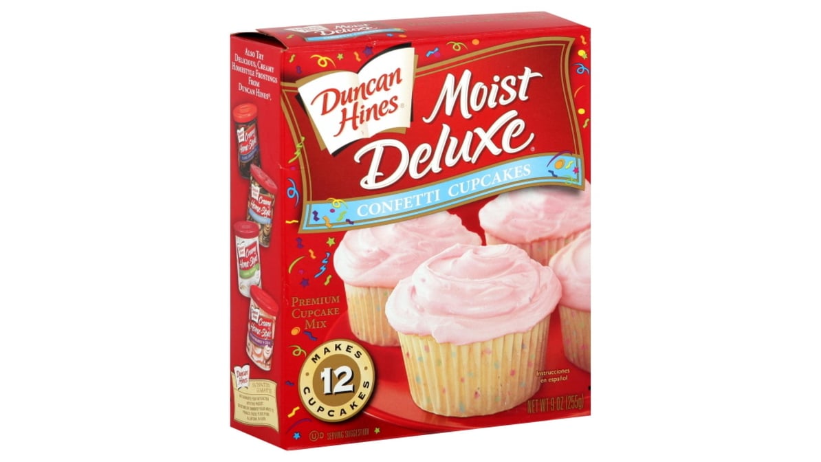 Duncan Hines Moist Deluxe Confetti Cupcake Mix (9 oz) | Delivery Near Me -  Doordash