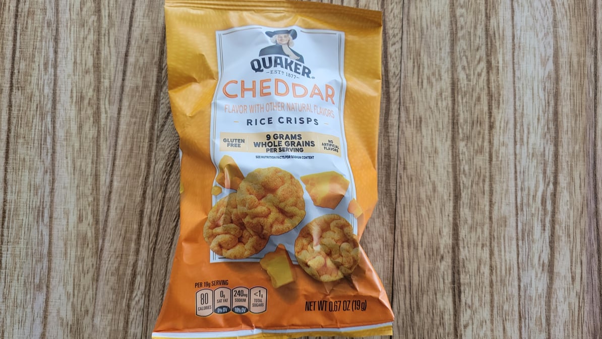 Quaker Cheddar Popped Rice Crisps 0.67 oz. - 60/Case