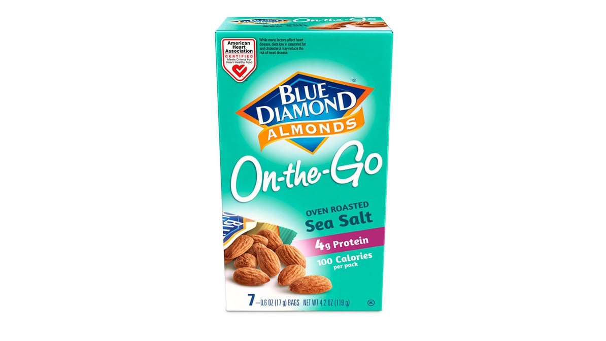 Blue Diamond, Dry Roast Sea Salt, 100 Calorie Pack, Pack of 7, Almonds