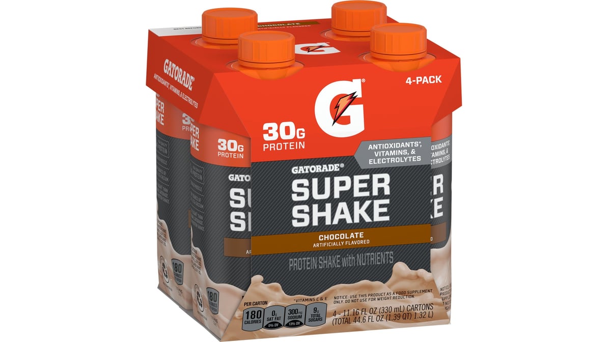 Gatorade Shake Super Protein Shakes Chocolate (11.16 oz x 4 ct
