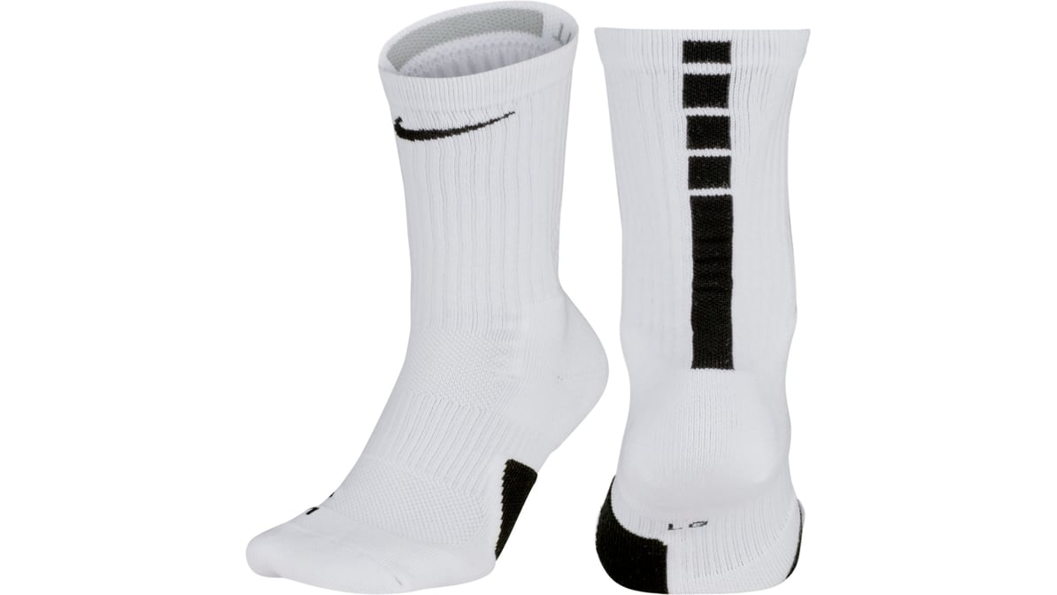 Nike Elite Basketball Crew Socks White and Black Large | Delivery Near Me -  Doordash