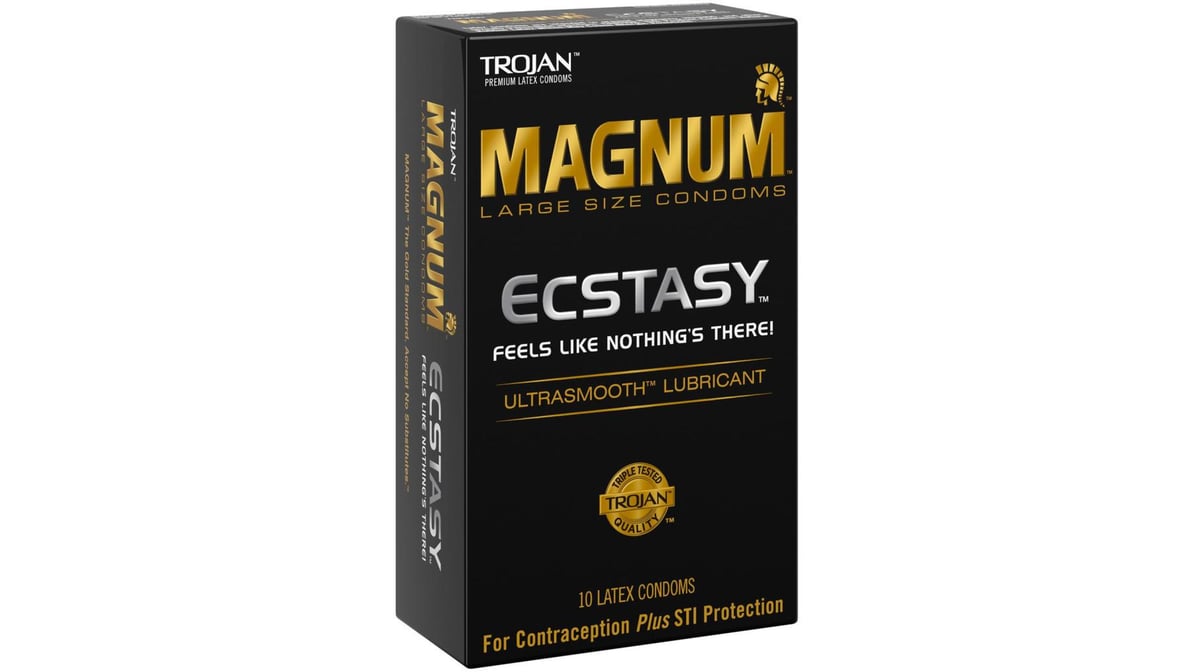 Trojan Magnum Ecstasy Large Size Condoms (10 ct) | Delivery Near Me -  Doordash