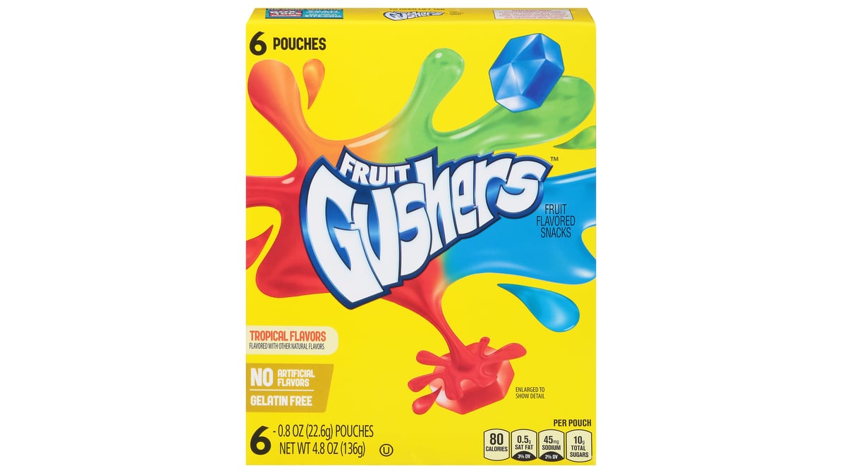 Gushers Tropical Fruit Flavored Snacks (0.8 oz x 6 ct) | Delivery Near ...