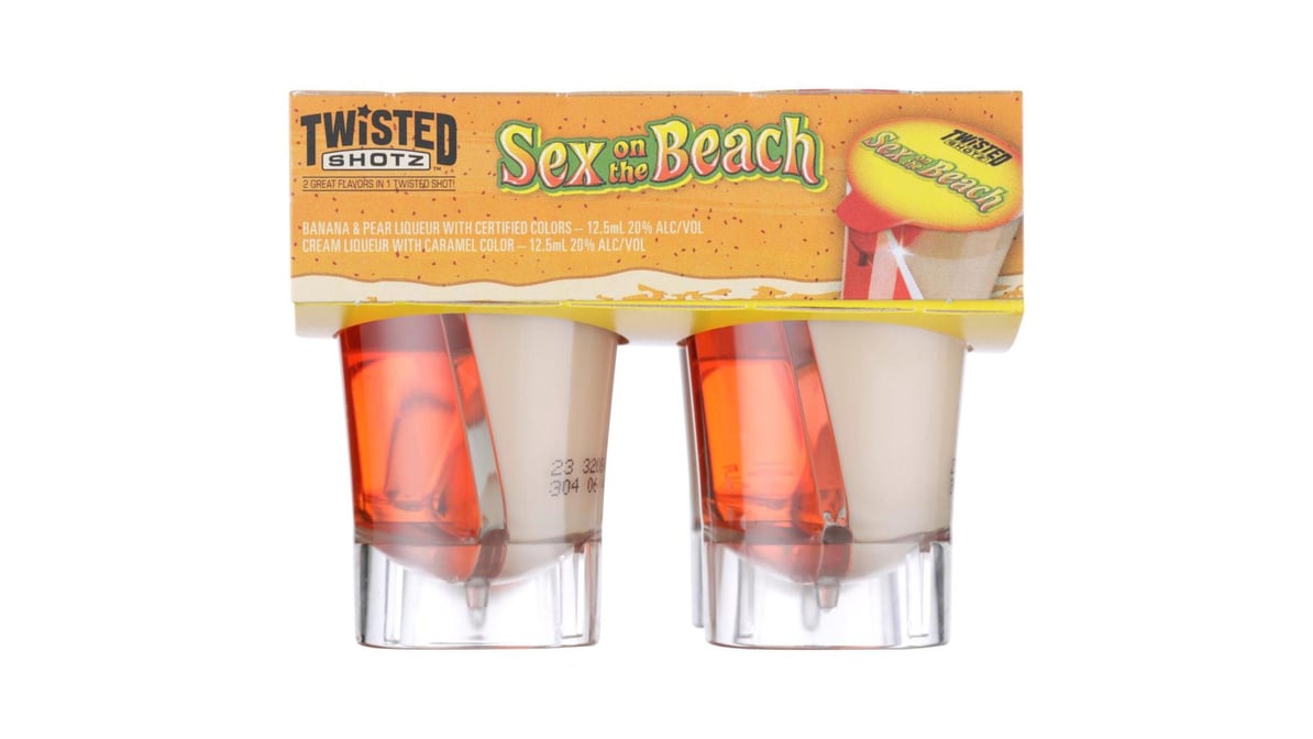 Twisted Shotz Sex on the Beach Cocktail RTD Bottles (25 ml x 4 ct) |  Delivery Near Me - Doordash