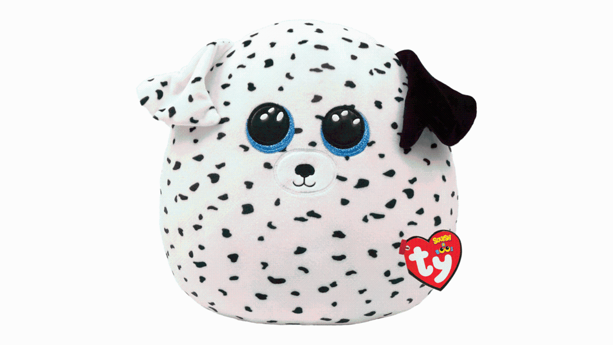 Ty Squish A Boo Fetch the White Dalmatian Dog Toy 14