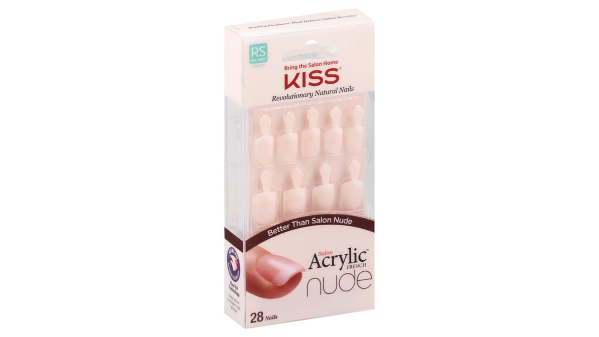 KISS Salon Acrylic French Nude False Nails 28-Piece Real Short (28 ct) |  Delivery Near Me - Doordash