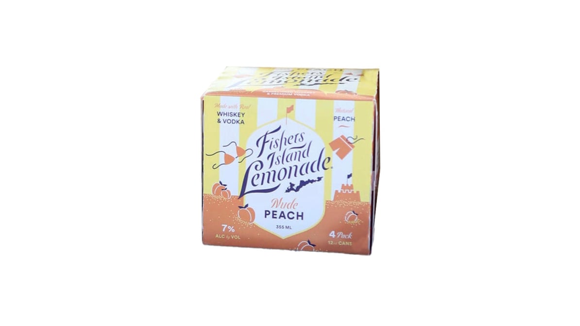 Fishers Island Lemonade Nude Peach Cocktail Cans (12 oz x 4 ct) | Delivery  Near Me - Doordash