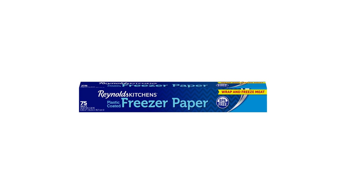 Reynolds Kitchens Freezer Paper, Plastic Coated, 75 Square Feet