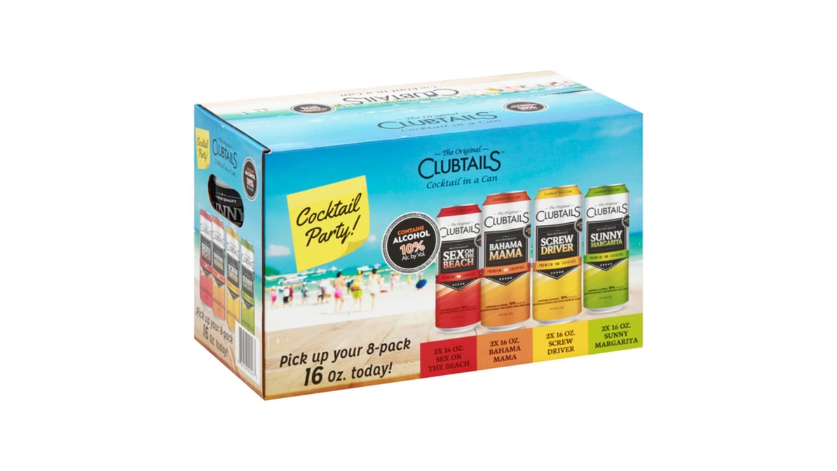 Clubtails Variety Pack Cocktail Cans (16 oz x 8 ct) | Delivery Near Me -  Doordash