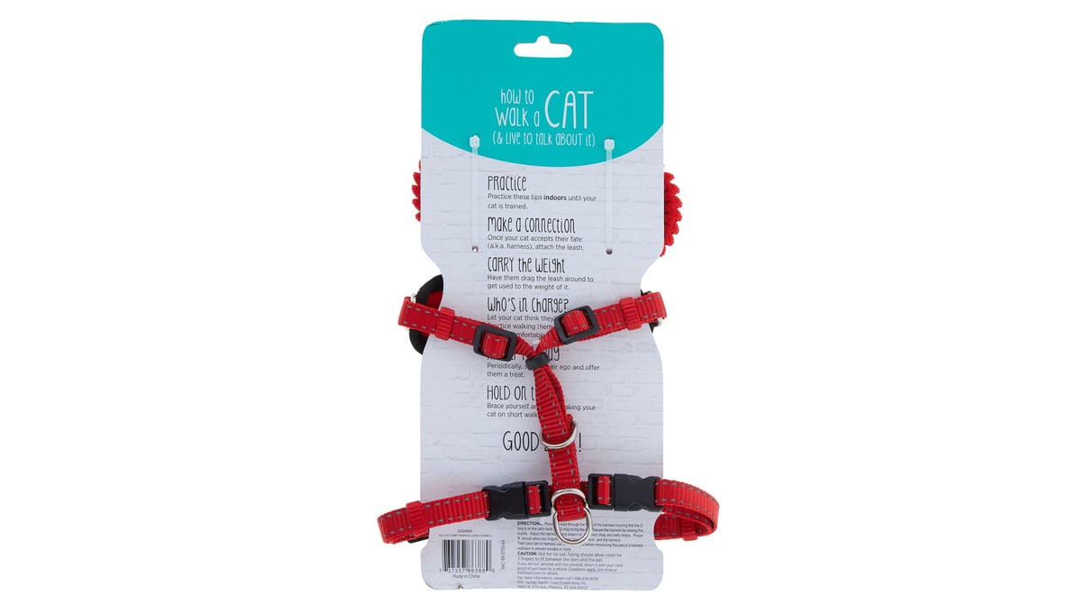 Whisker City® Green Plaid Cat Leash & Harness Combo