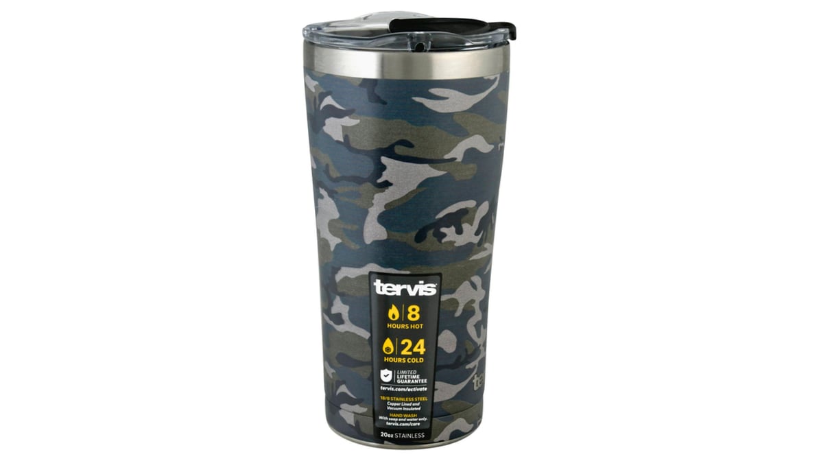 Tervis Tumbler with Lid, Stainless Steel, Jungle Camo, 20 Ounce