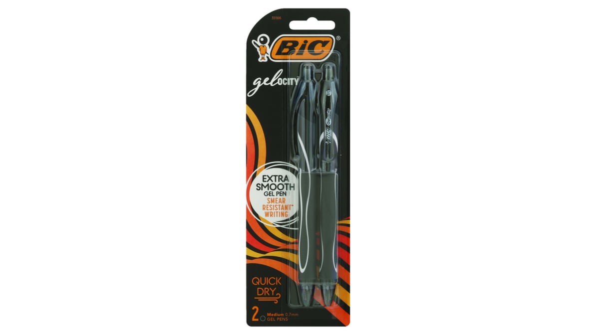 BiC Gelocity Medium 0.7 mm Quick Dry Gel Pens (2 ct) Delivery - DoorDash
