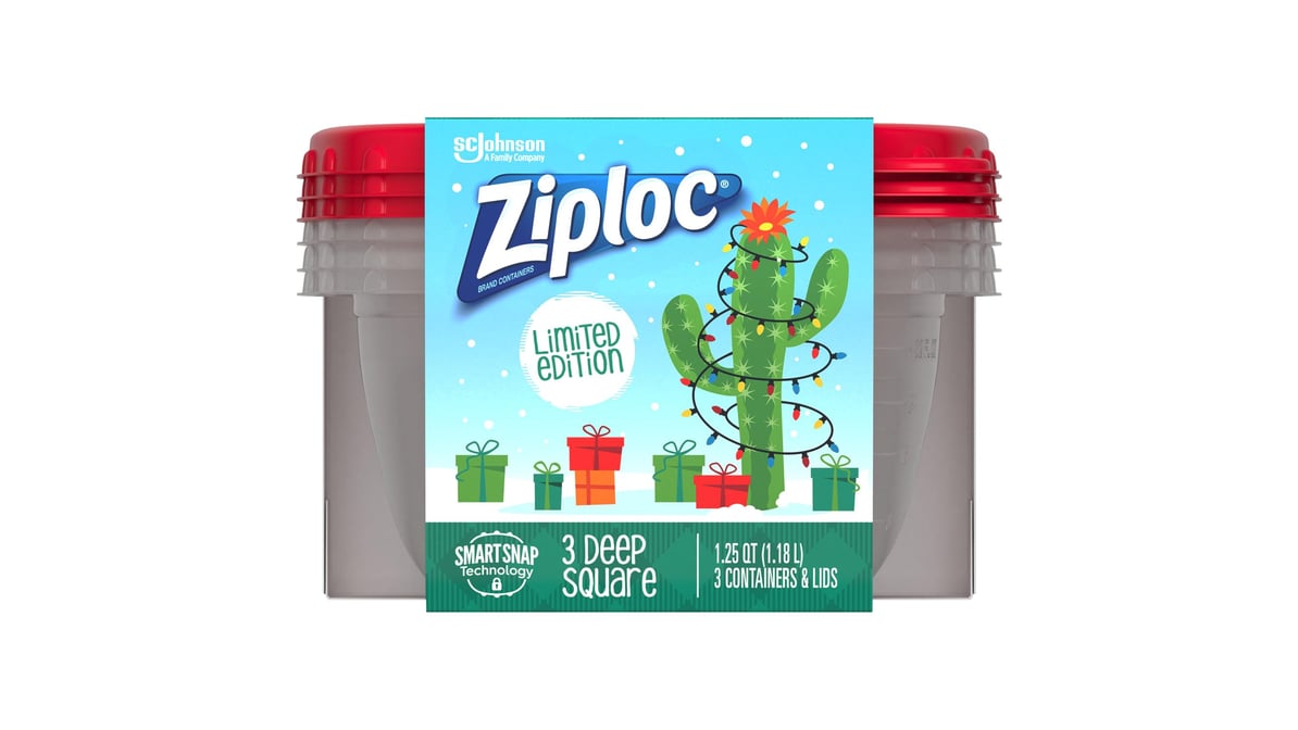 Ziploc Holiday Deep Square Red Food Containers and Lids (3 ct) Delivery -  DoorDash