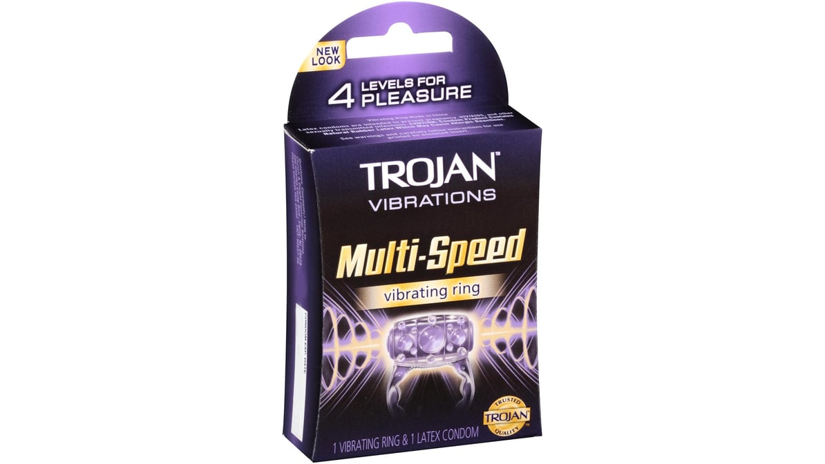 Trojan Vibrations Multi-Speed Vibrating Ring & Latex Condom Set | Delivery  Near Me - Doordash