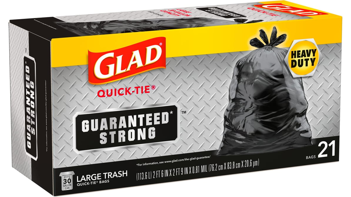 Glad Small Quick-Tie 4 Gallon Trash Bag Value Pack (52 ct) Delivery -  DoorDash