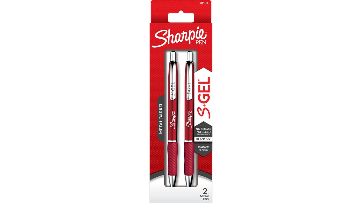  SHARPIE S-Gel, Gel Pens, Medium Point (0.7mm), Red Ink