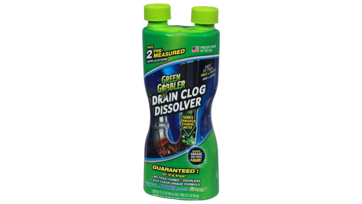 Green Gobbler Drain Clog Dissolver - Liquid Hair & Clog Remover