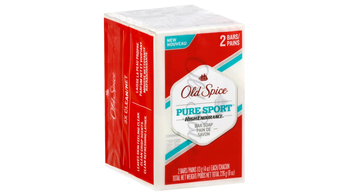 Old Spice High Endurance Pure Sport Bar Soaps (4 oz x 2 ct) | Delivery Near  Me - Doordash