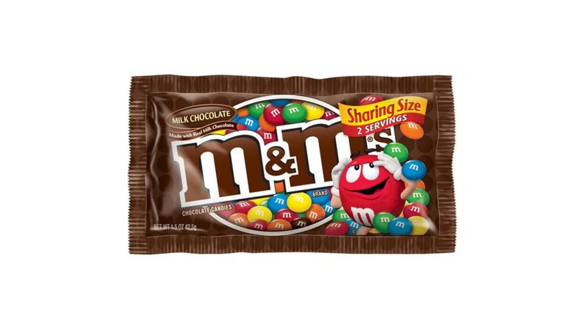 M&M'S Plain Milk Chocolate Share Size 3.14 oz Bag