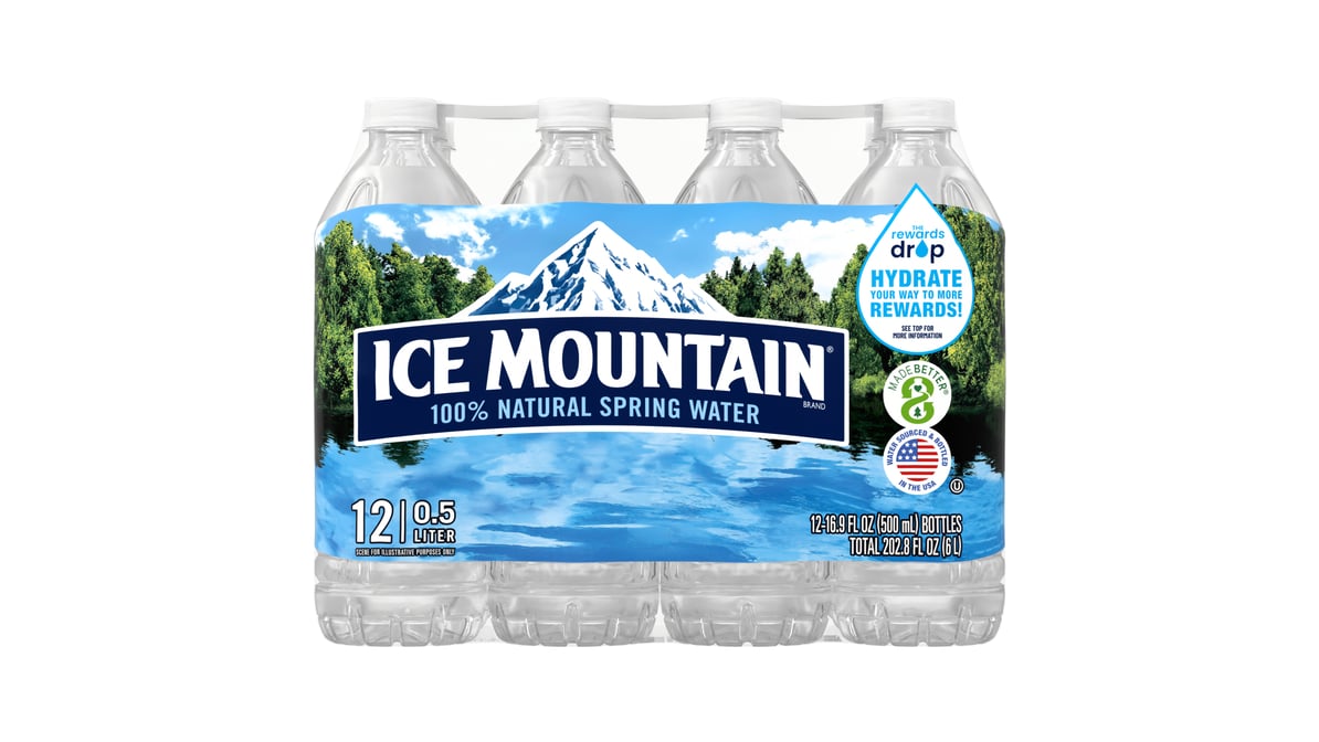 ICE MOUNTAIN Brand 100% Natural Spring Water, 16.9-ounce bottles