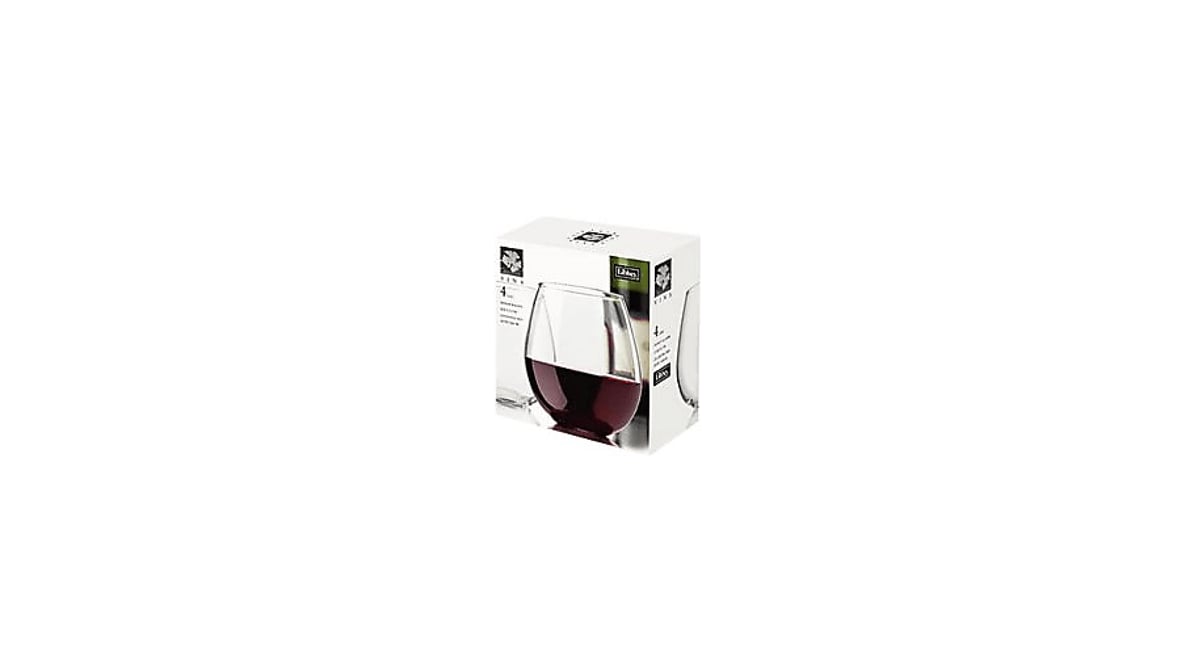 Libbey Stemless Red Wine 4 Piece Glass Set 16.75oz