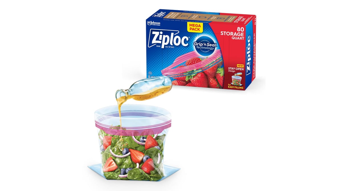 Ziploc Grip n Seal Technology Quart Storage Bags (80 ct) Delivery - DoorDash