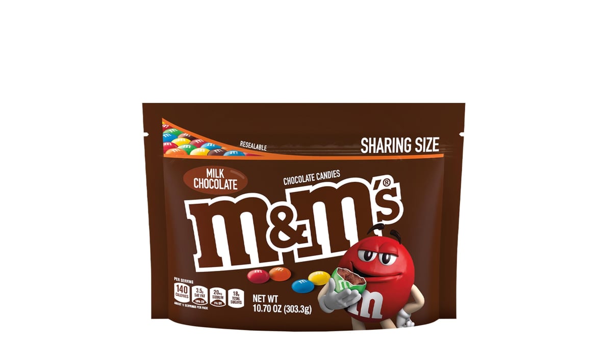  M&M'S, Milk Chocolate Candy Sharing Size Bag, 10.7 oz