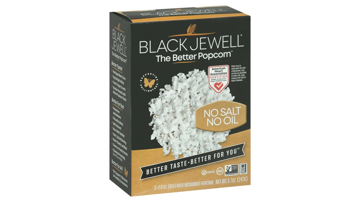 Microwave Black Jewell Popcorn No Salt No Oil