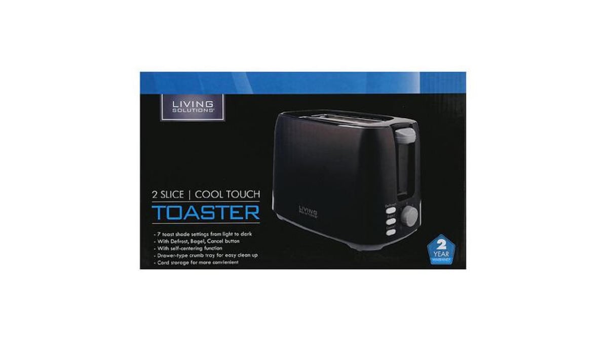 Living Solutions 2-Slice Toaster Black