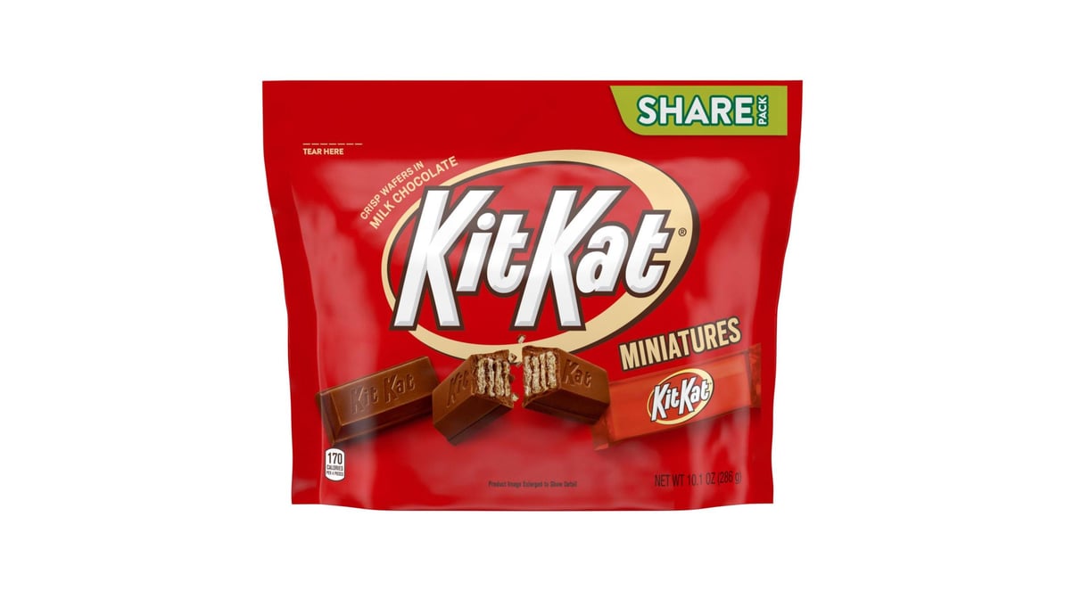 KIT KATÆ, Miniatures Milk Chocolate Wafer Candy Bars, Individually Wrapped,  10.1 oz, Share Pack - DroneUp Delivery