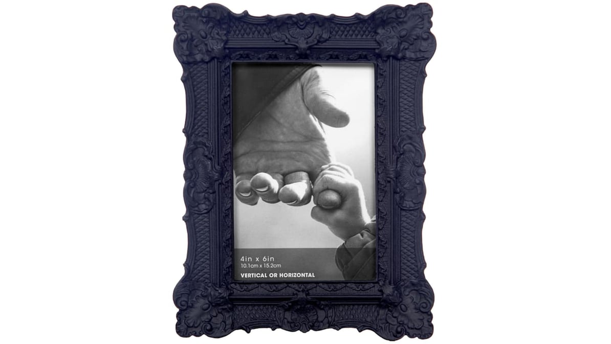 at Home Ornate Profile Tabletop 4 x 6 Black Photo Frame