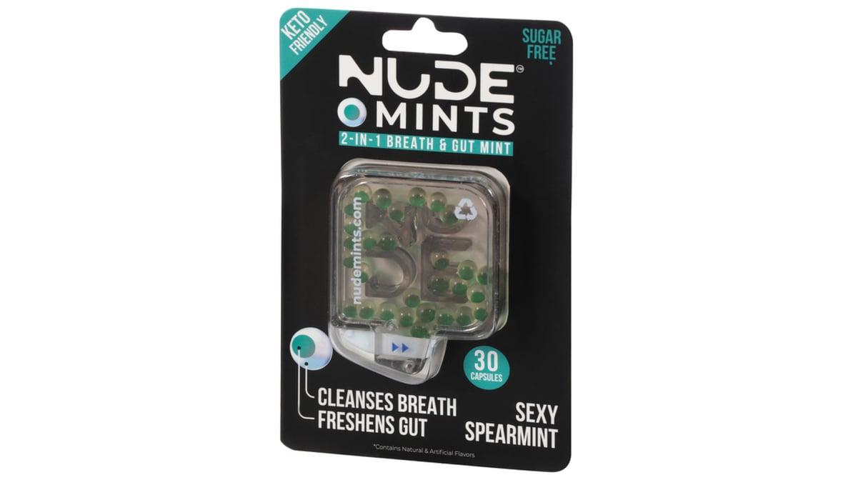 Nude Sugar Free 2 in 1 Sexy Spearmint Breath & Gut Mint Candies (30 ct) |  Delivery Near Me - Doordash