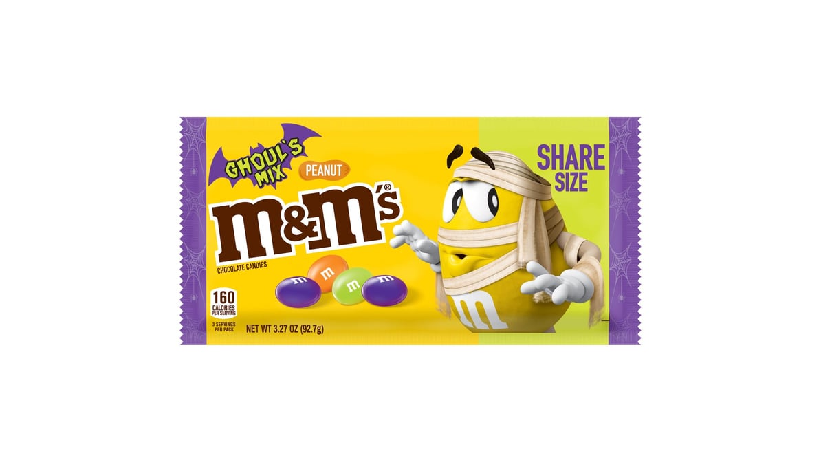 M&M's, Peanut Milk Chocolate Candy, Sharing Size, 3.27 Ounce
