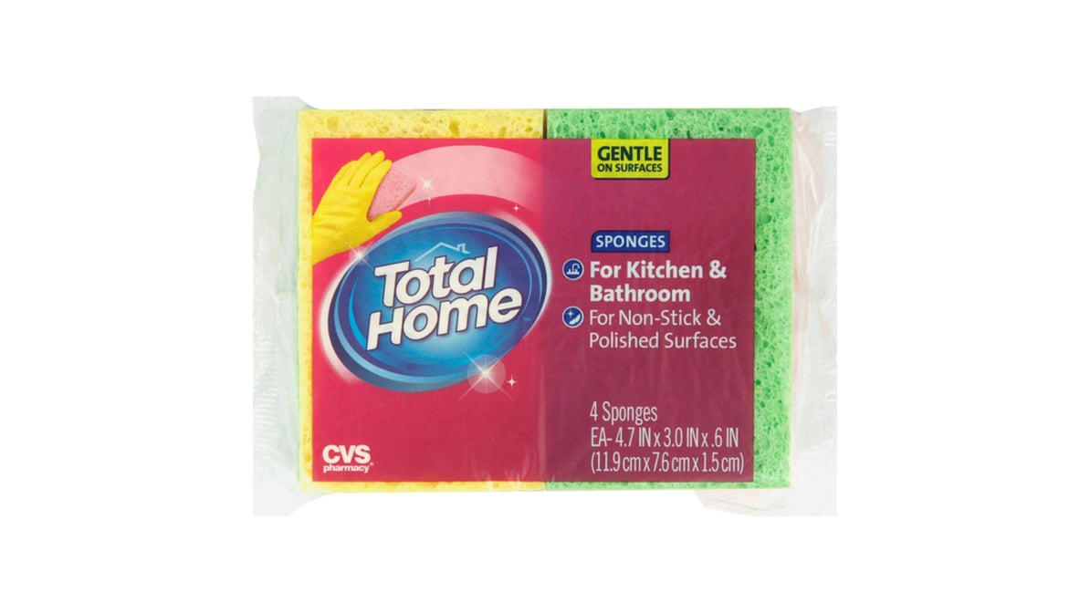 Total Home Kitchen Sponges | Cleaning Tool - 4 ct | CVS