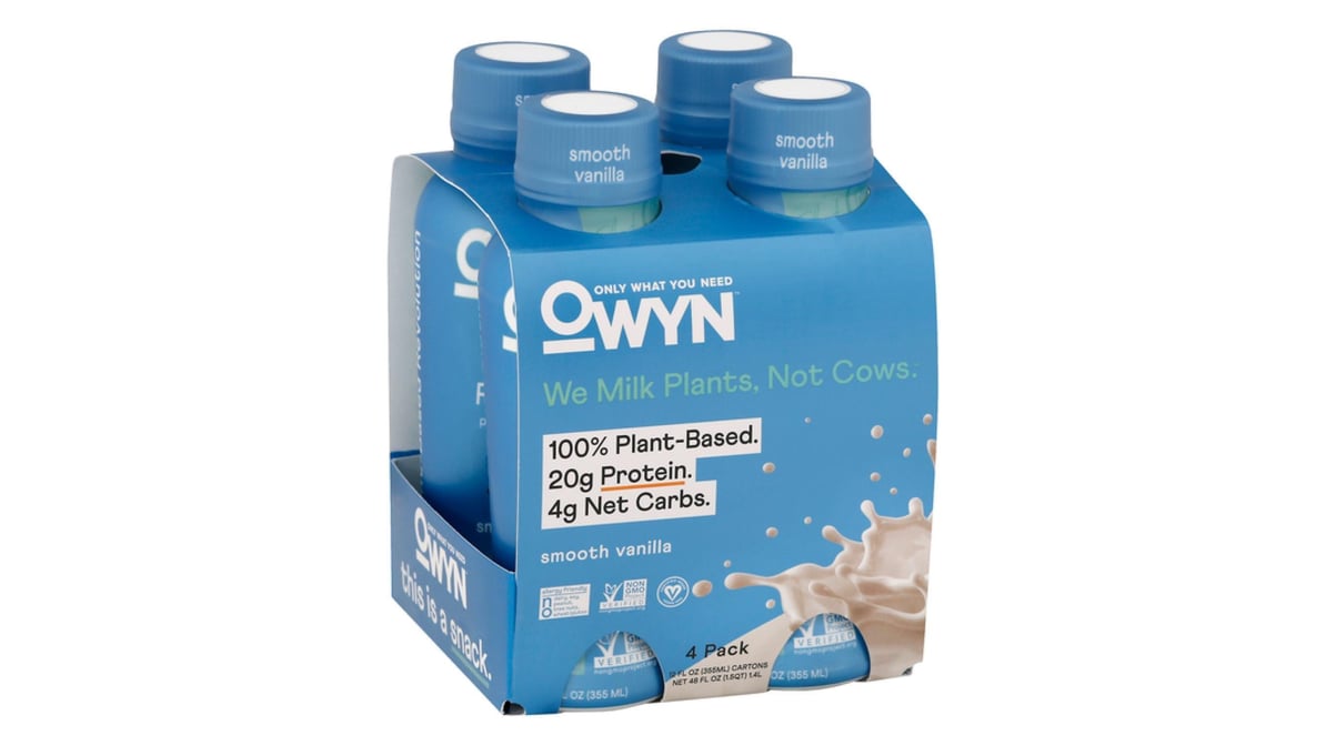 Owyn Protein Shake, Non Dairy, Smooth Vanilla 12 Fl Oz, Protein Powder