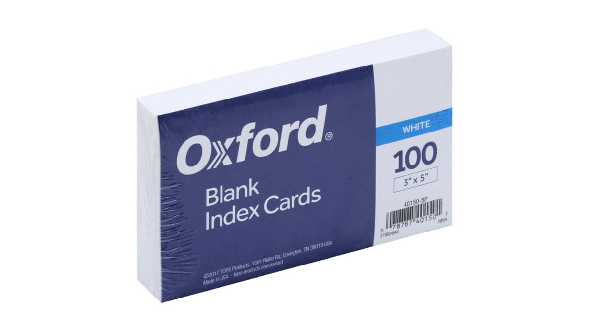 Wexford Ruled Index Cards, White 3 x 5