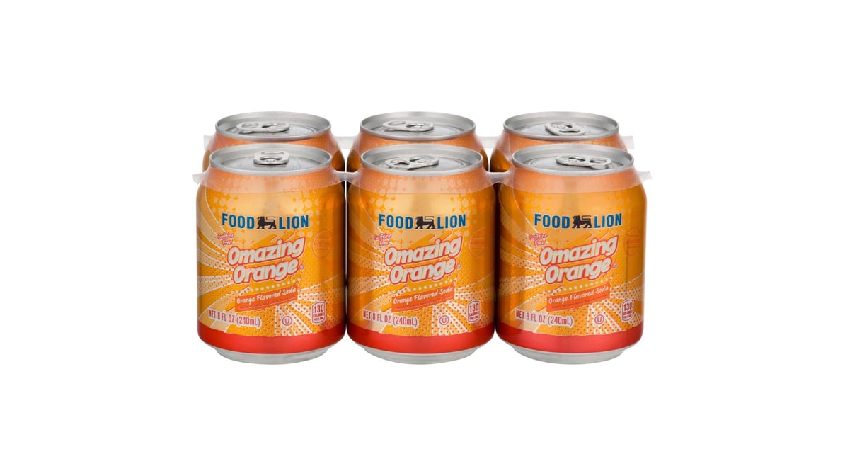 Food Lion Caffeine Free Omazing Orange Soda Cans (8 oz x 6 ct) | Delivery  Near Me - Doordash