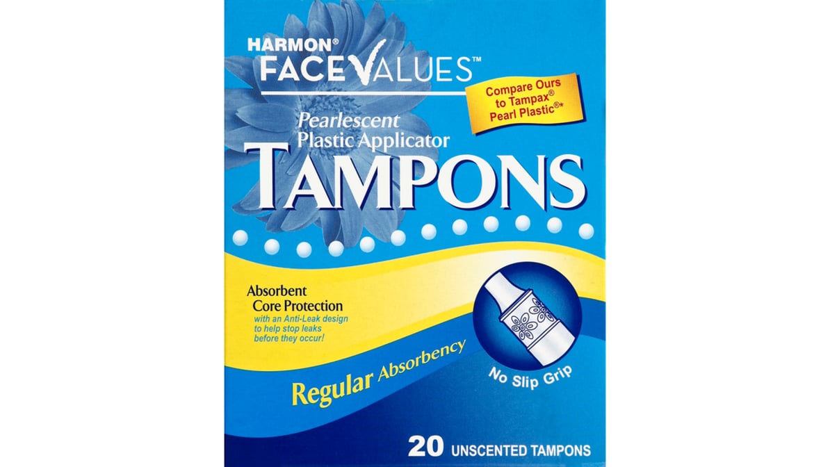 Harmon Face Values Regular Absorbency Flushable Pearlescent Plastic  Applicator Tampons (20 ct) | Delivery Near Me - Doordash