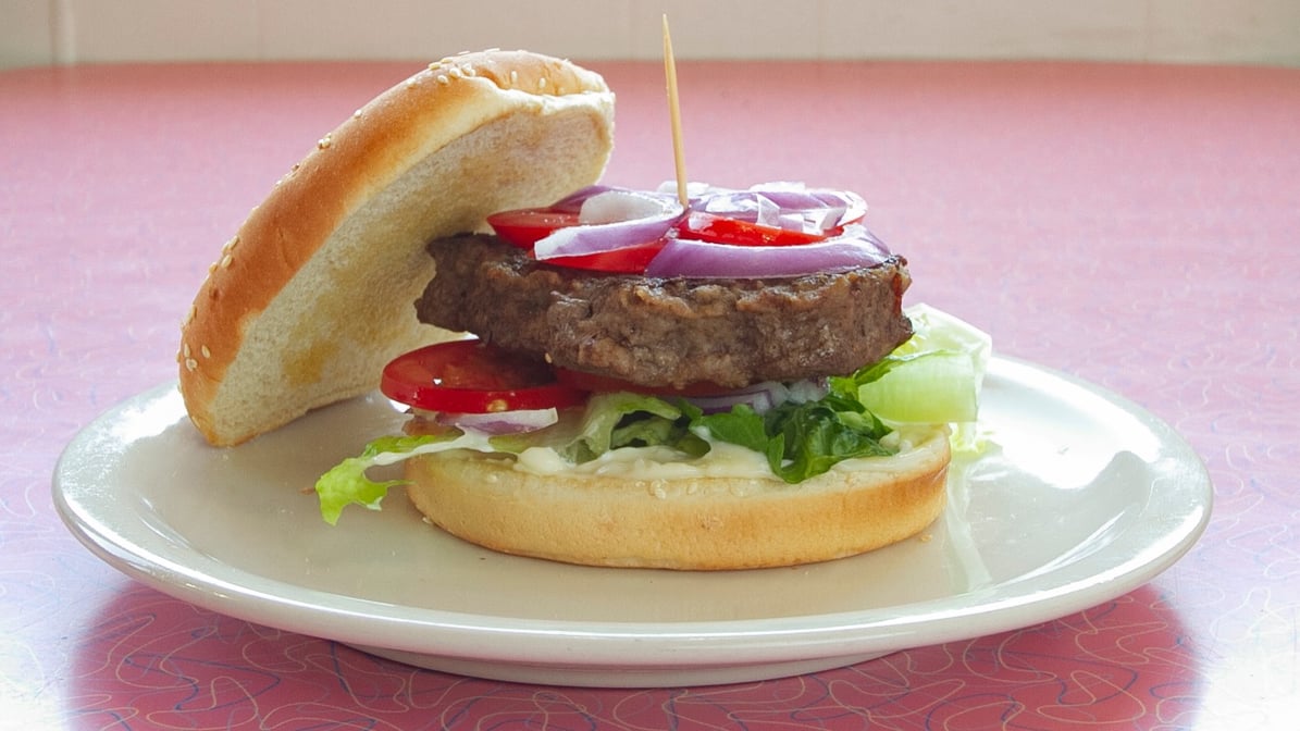 Caesar Salad and Flank Steak Burgers with Garlic Crostini - Stirring the  Pot: Blogger Burger Club