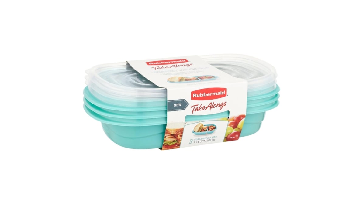 Rubbermaid TakeAlongs Food Storage Containers BENTO 3.7 Cup 3 Pack