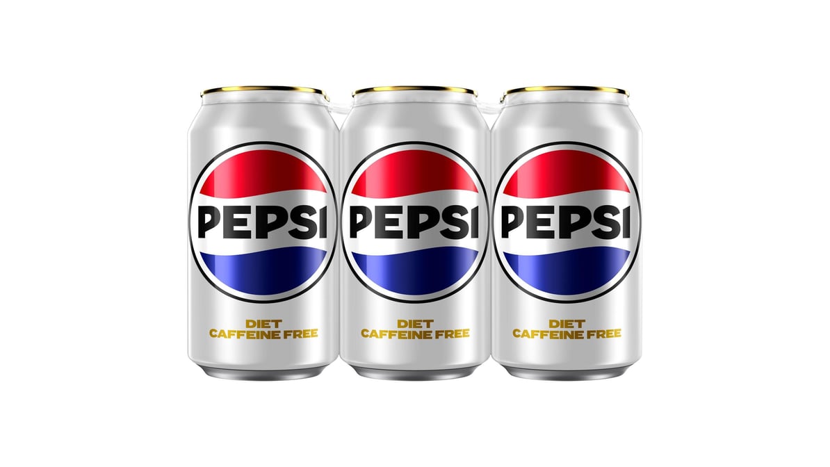 Diet Pepsi Caffeine Free Soda Cans (12 oz x 6 ct) | Delivery Near Me -  Doordash