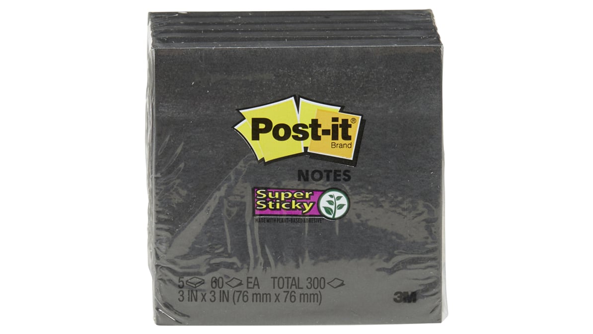 Post-it 3 x 3 Black Super Sticky Notes